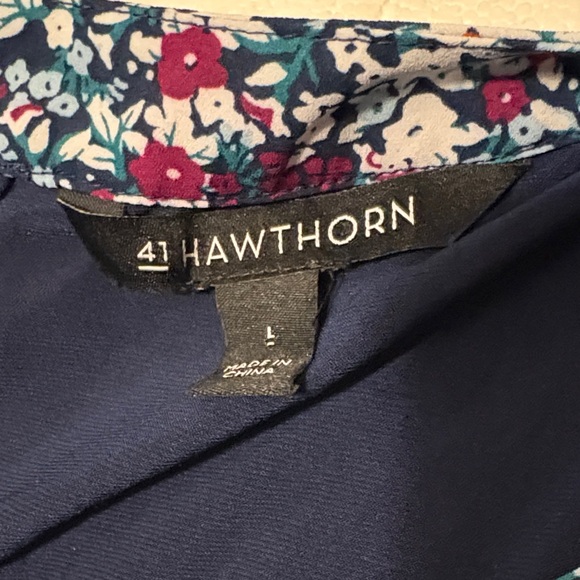 41 Hawthorn Floral Print Blouse- Blue and Maroon - Picture 5 of 5